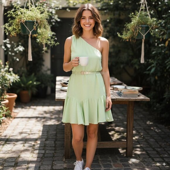 BCBGeneration Melon Green One Shoulder Mini Dress Size 2 NWT -  mordernwear.com